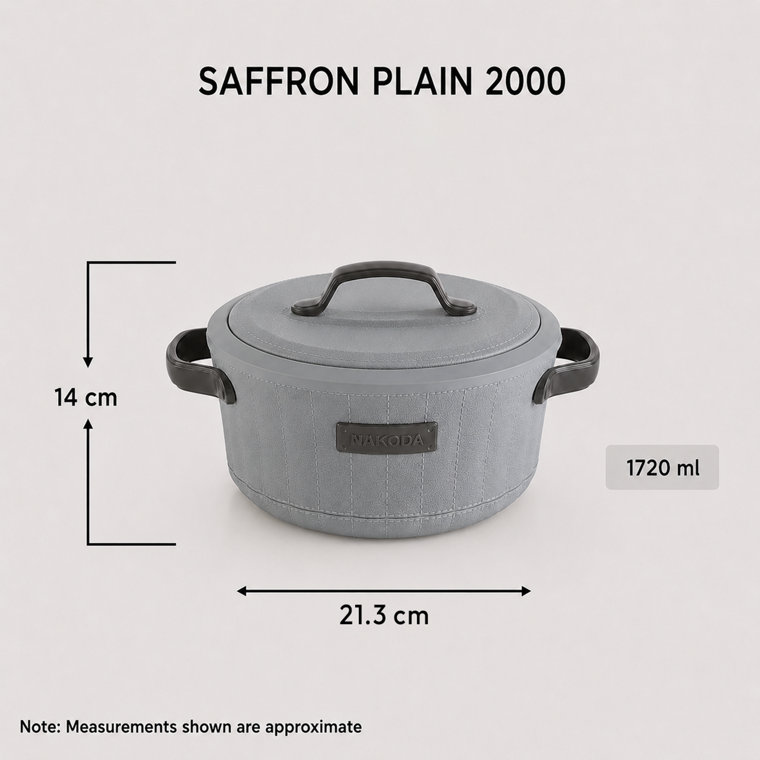 Nakoda SAFFRON PLAIN 2000 Insulated Casserole