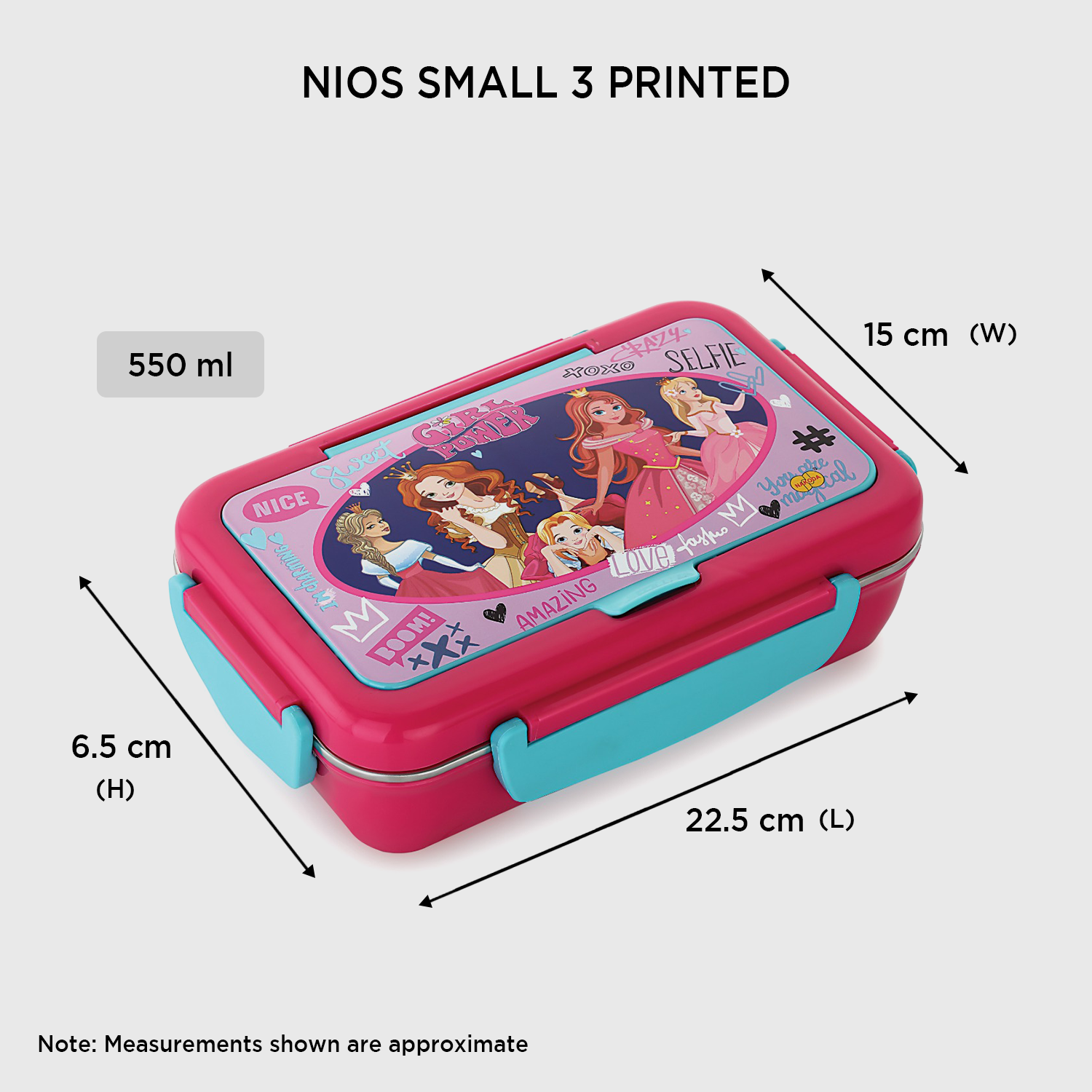 Nakoda NIOS PRINTED SMALL | 3 Partition | School Tiffin Box