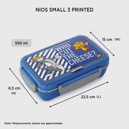 Nakoda NIOS PRINTED SMALL | 3 Partition | School Tiffin Box
