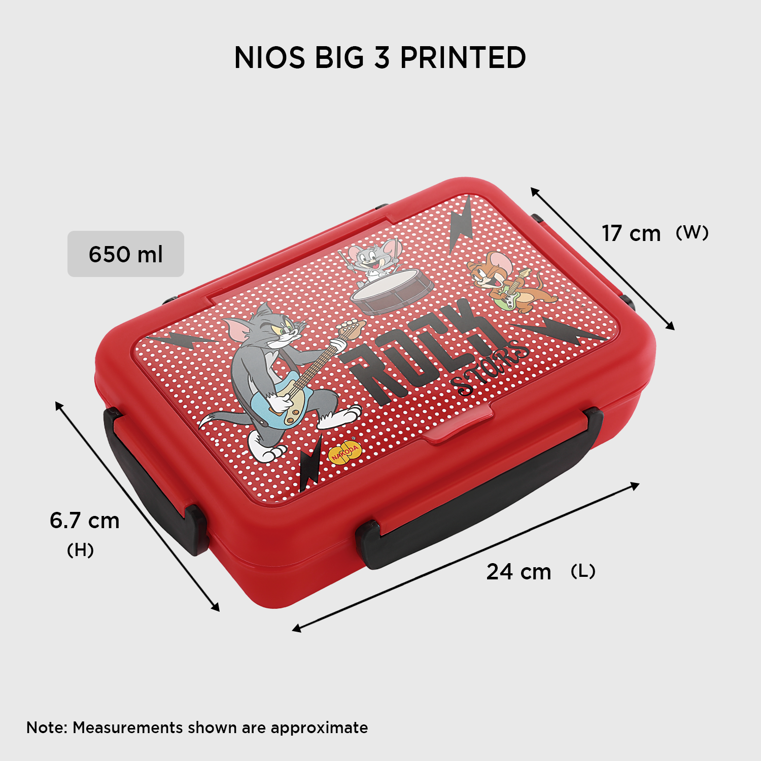 Nakoda NIOS PRINTED BIG | 3 Partition | School Tiffin Box