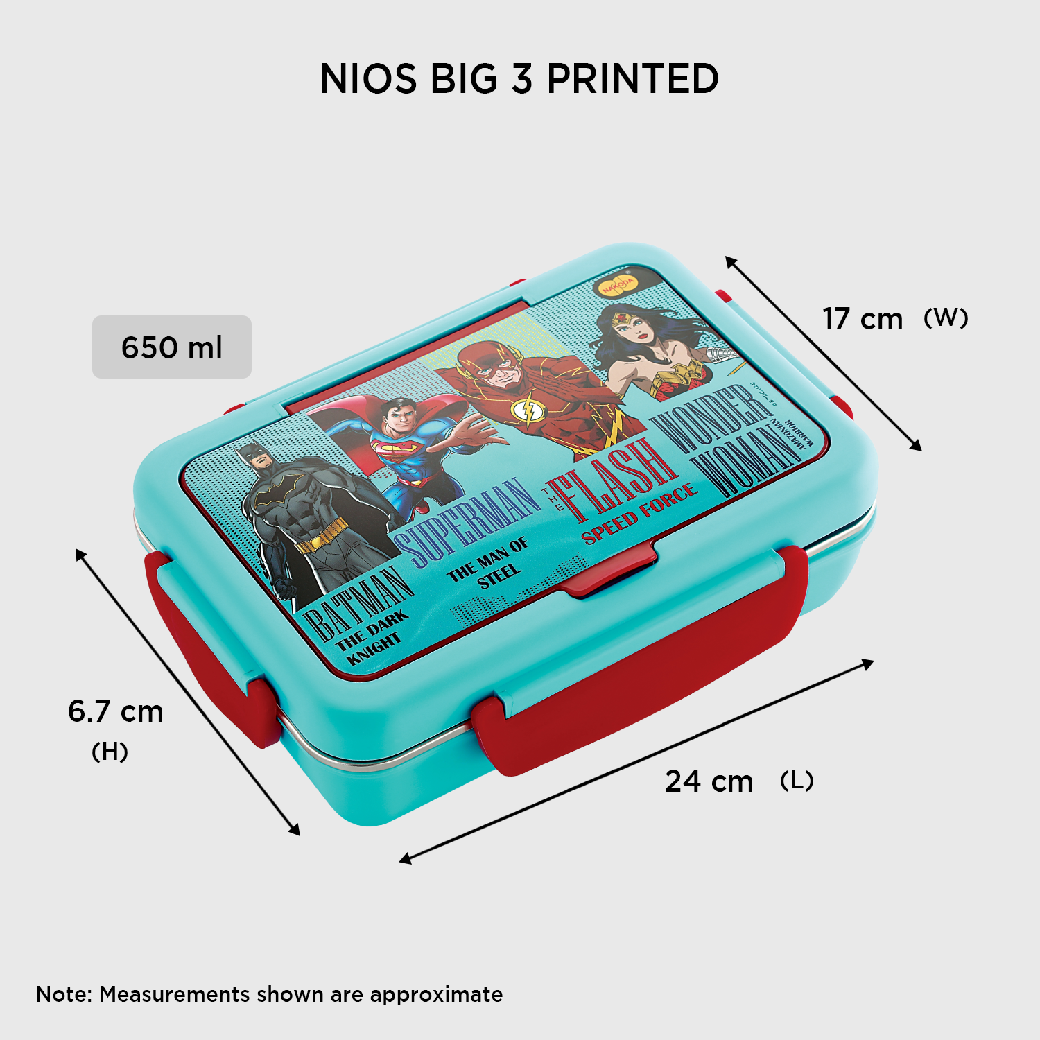 Nakoda NIOS PRINTED BIG | 3 Partition | School Tiffin Box