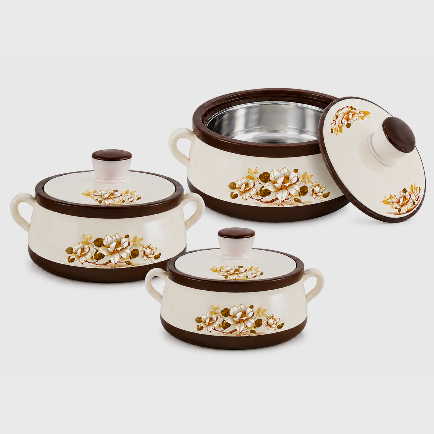Nakoda AMBER SET PLAIN - 1000/1500/2000 | Insulated Casserole Set