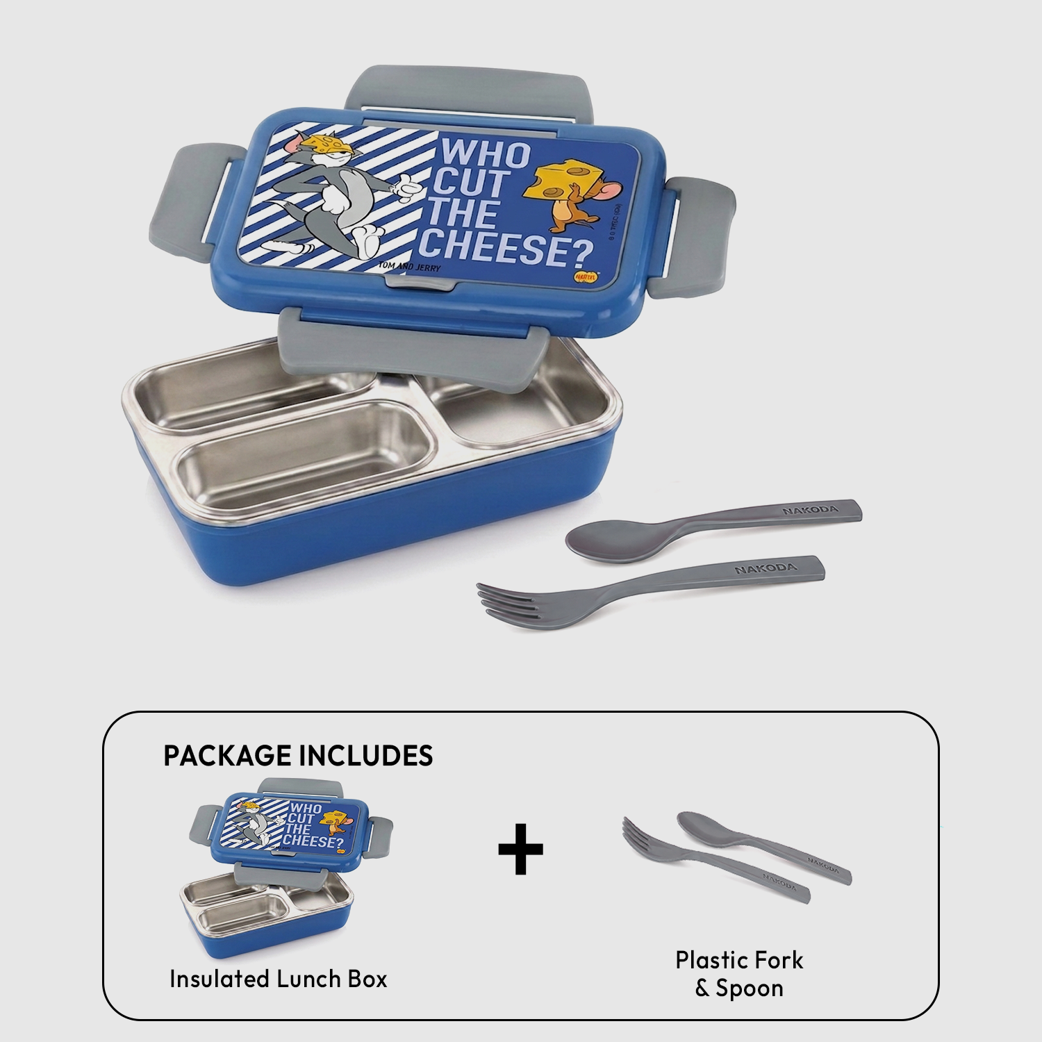 Nakoda NIOS PRINTED SMALL | 3 Partition | School Tiffin Box