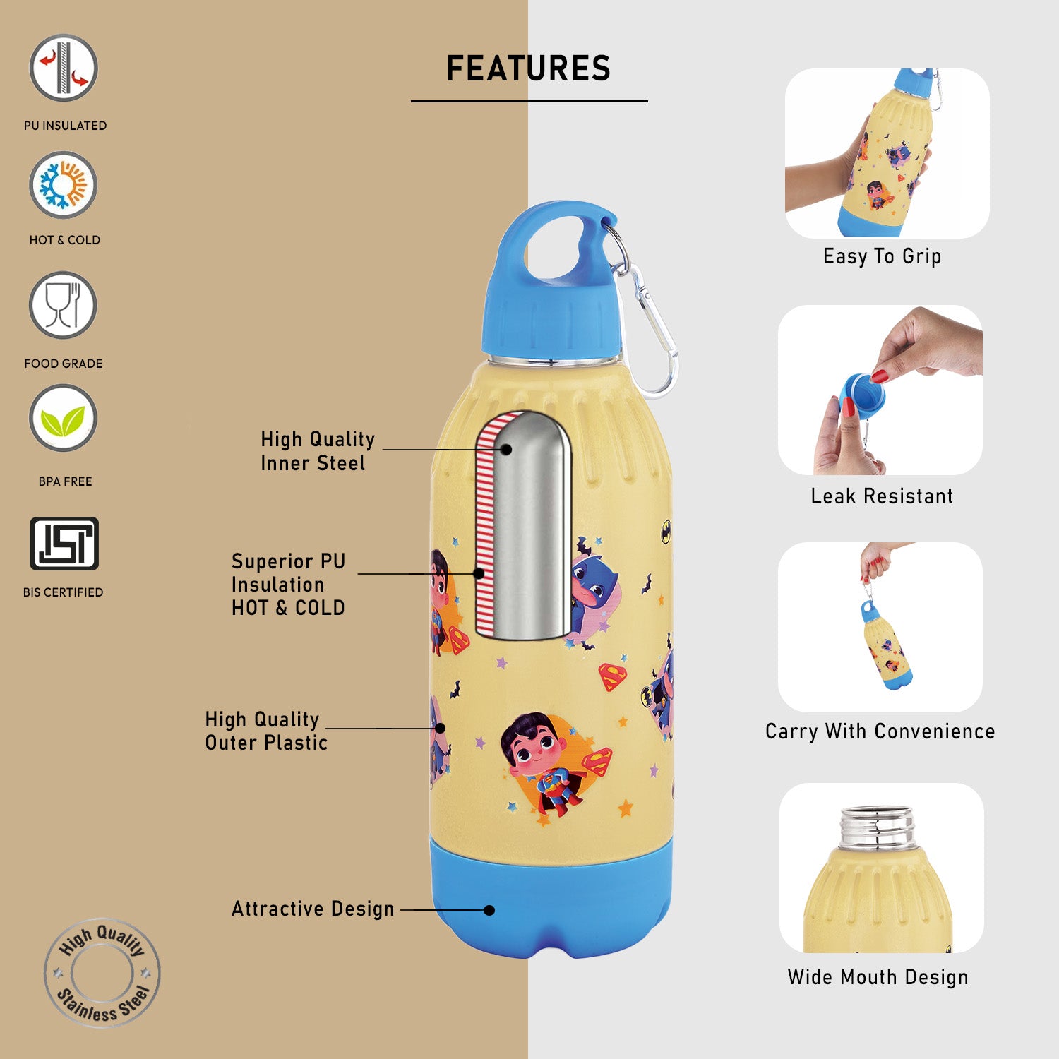 Nakoda Gili 400 Insulated Water Bottle, 430ml