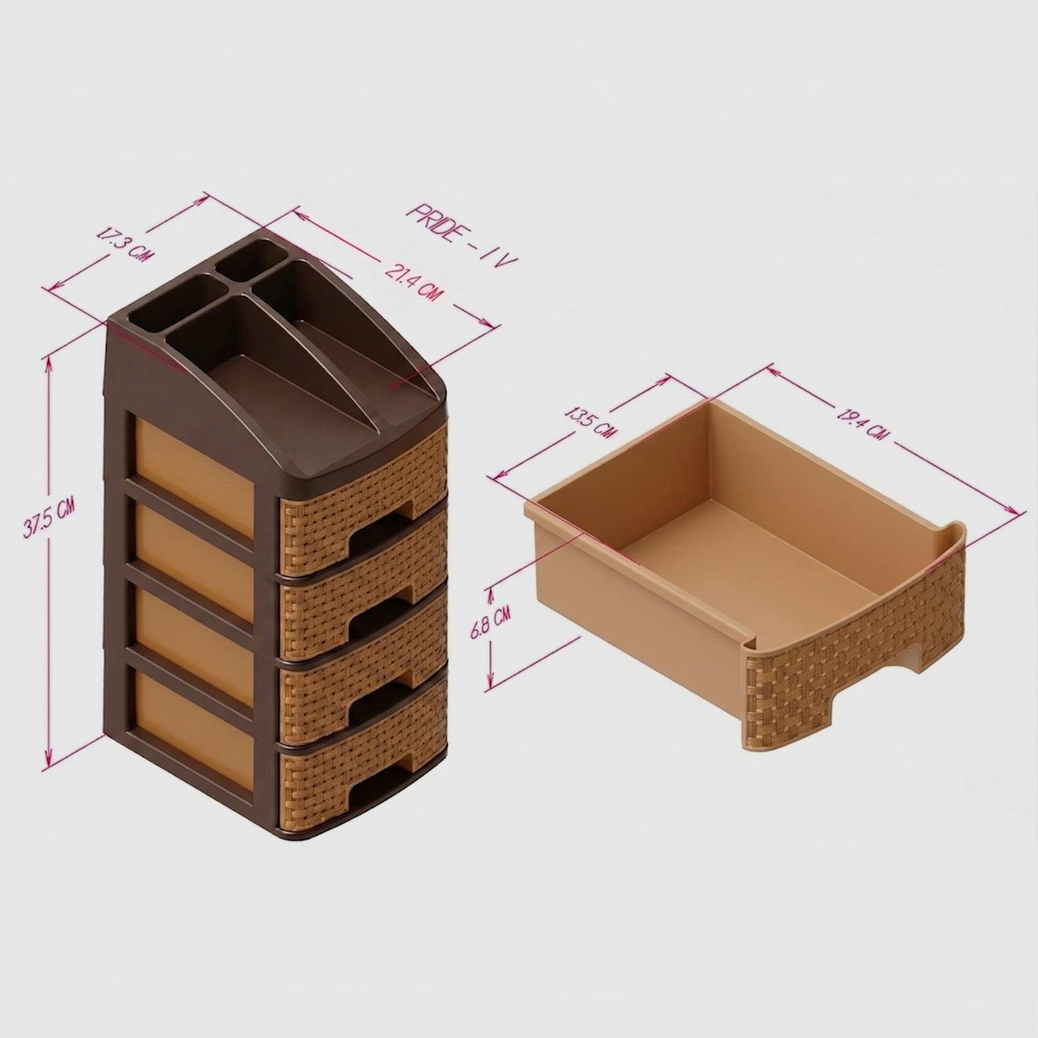Nakoda PRIDE PLASTIC DRAWER IV TIER