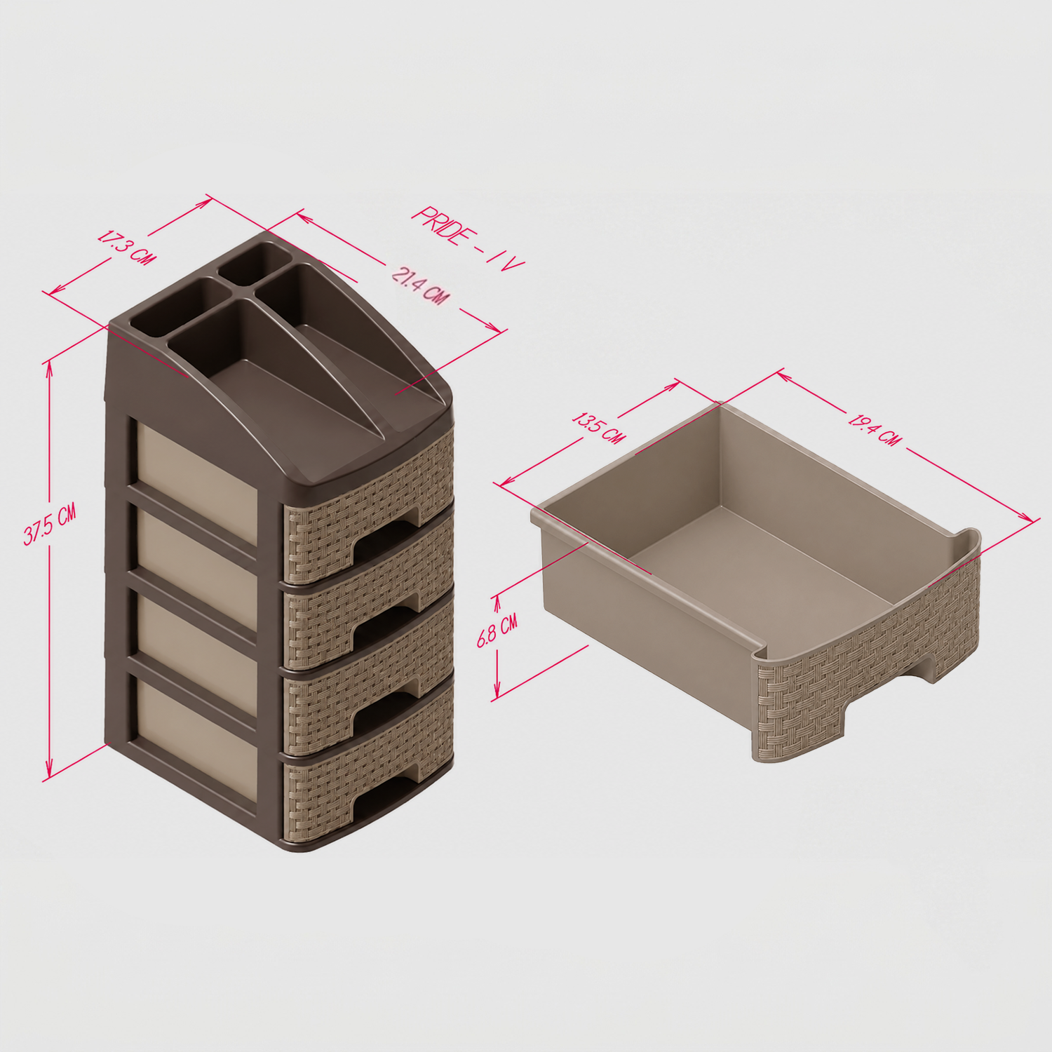 Nakoda PRIDE PLASTIC DRAWER IV TIER
