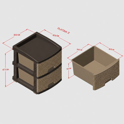 Nakoda PLATINA PLASTIC DRAWER II TIER