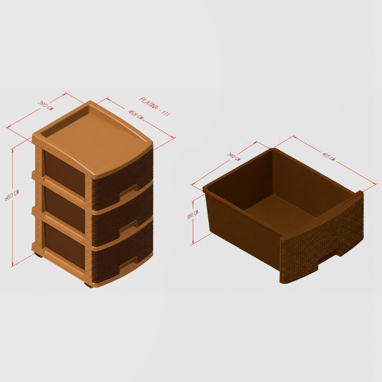 Nakoda PLATINA PLASTIC DRAWER III TIER