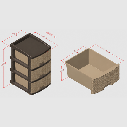 Nakoda PLATINA PLASTIC DRAWER III TIER