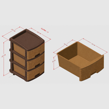 Nakoda PLATINA PLASTIC DRAWER III TIER