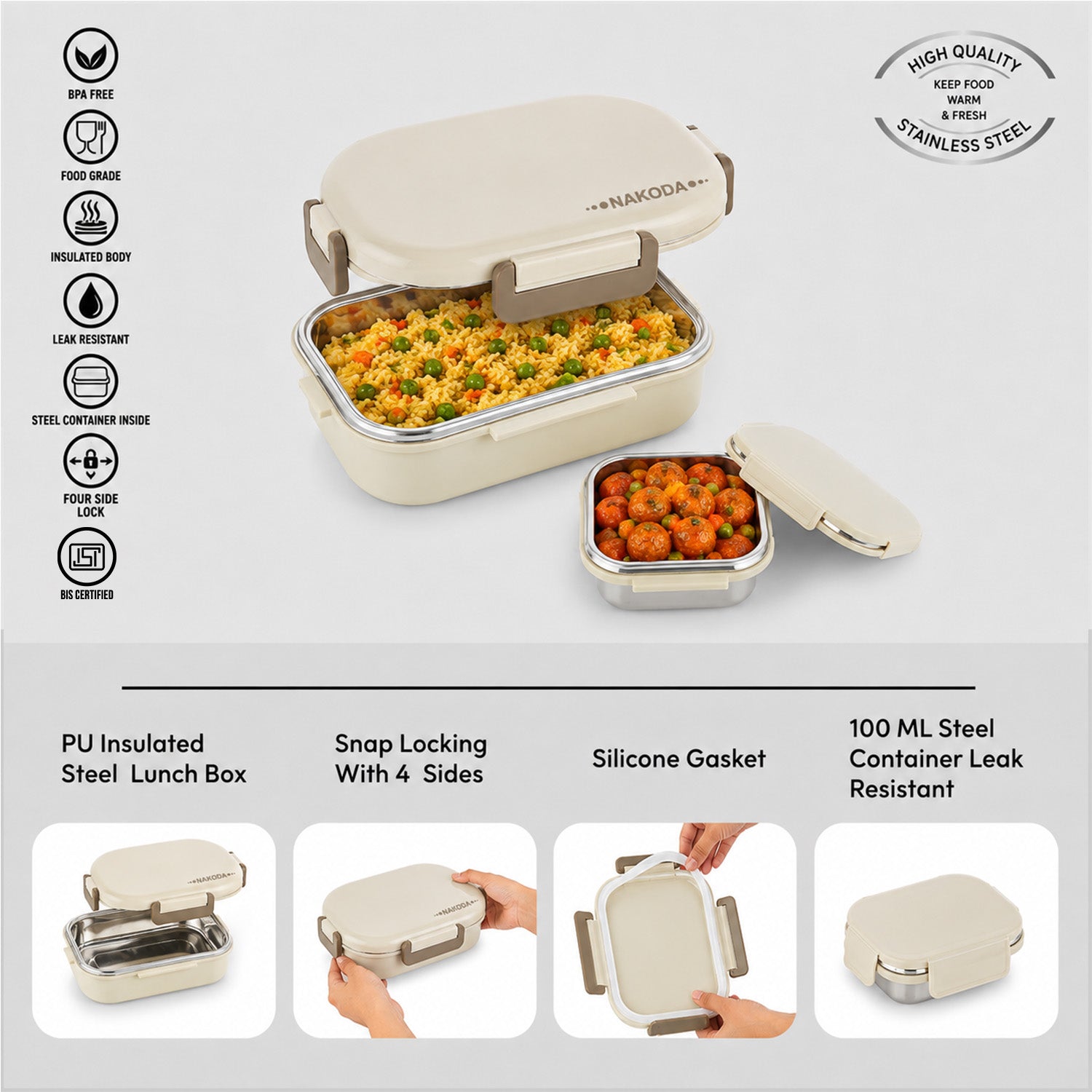 Nakoda SONET PLAIN BIG | School Tiffin Box