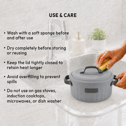 Nakoda SAFFRON PLAIN 1500 Insulated Casserole