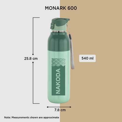 Nakoda Monark 600 Insulated Water Bottle, 540ml