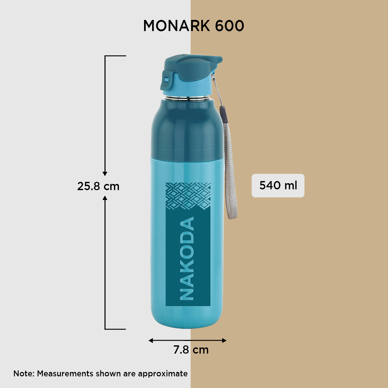 Nakoda Monark 600 Insulated Water Bottle, 540ml