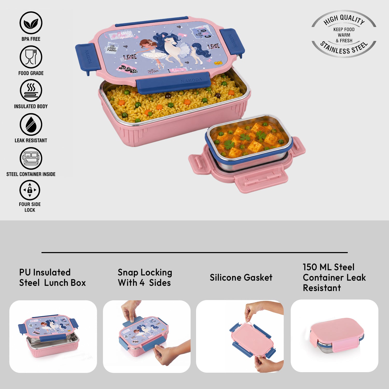 Nakoda KENZO PRINTED 750 | School Tiffin Box