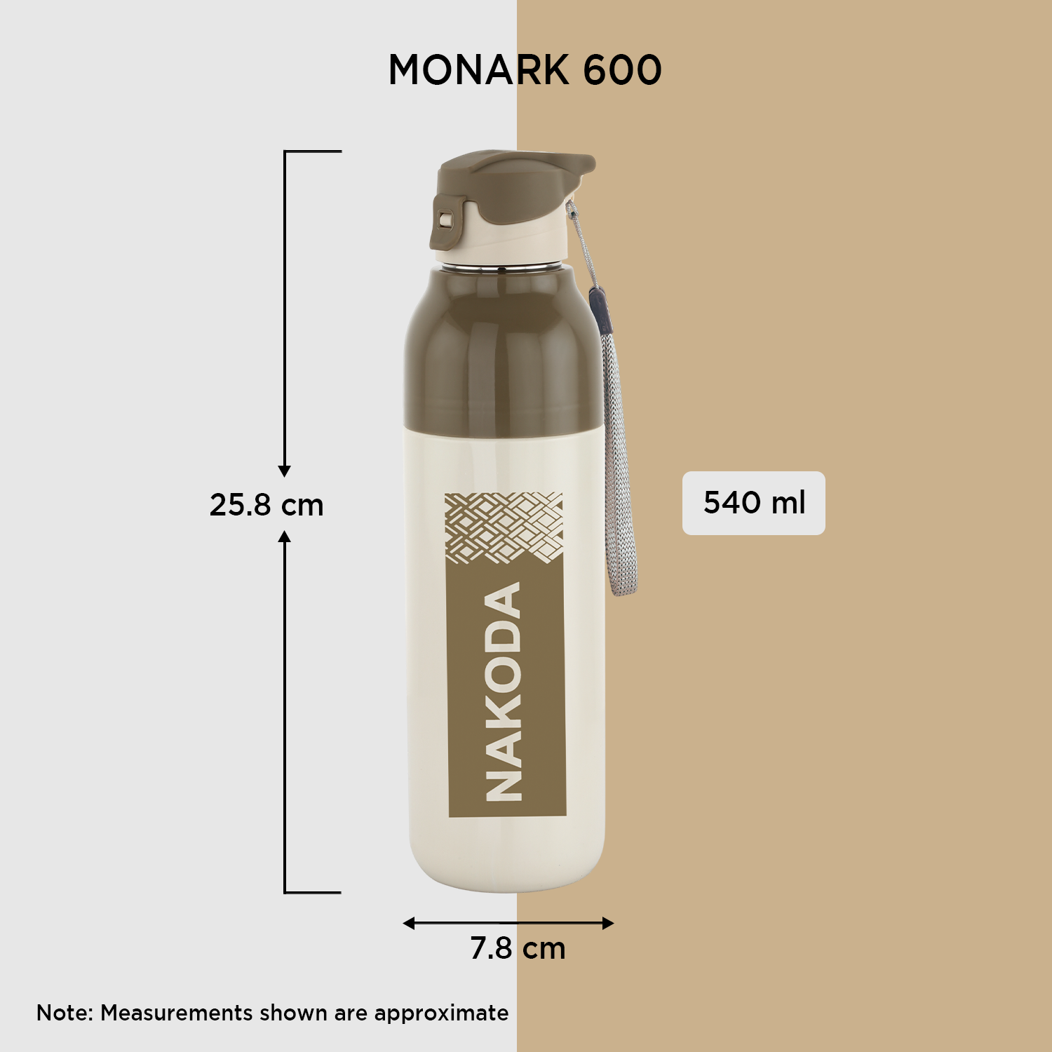 Nakoda Monark 600 Insulated Water Bottle, 540ml