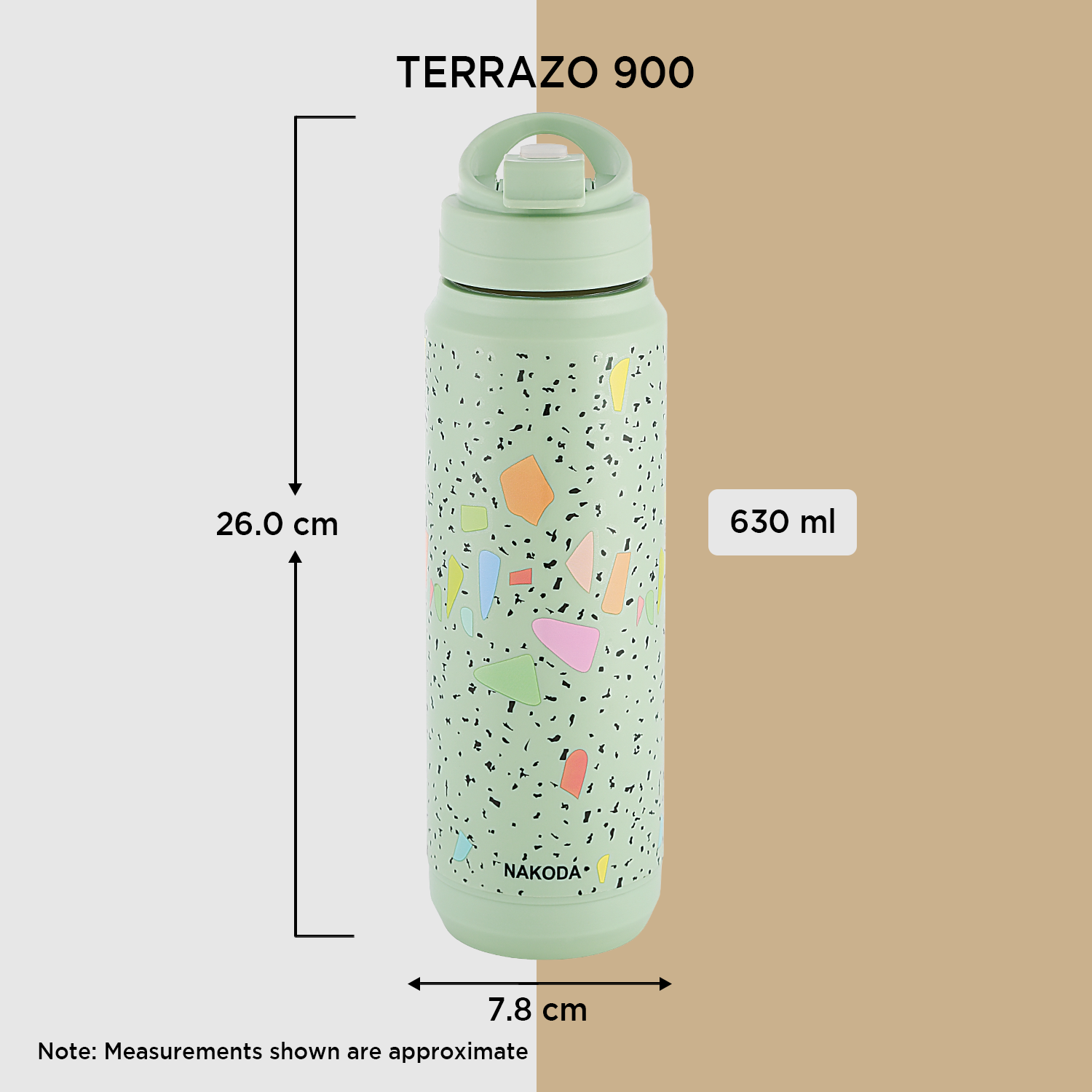 Terrazo 900 Insulated Water Bottle, 630ml