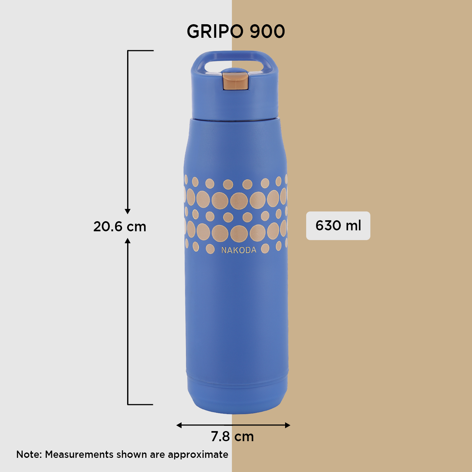 Gripo 900 Insulated Water Bottle, 630ml