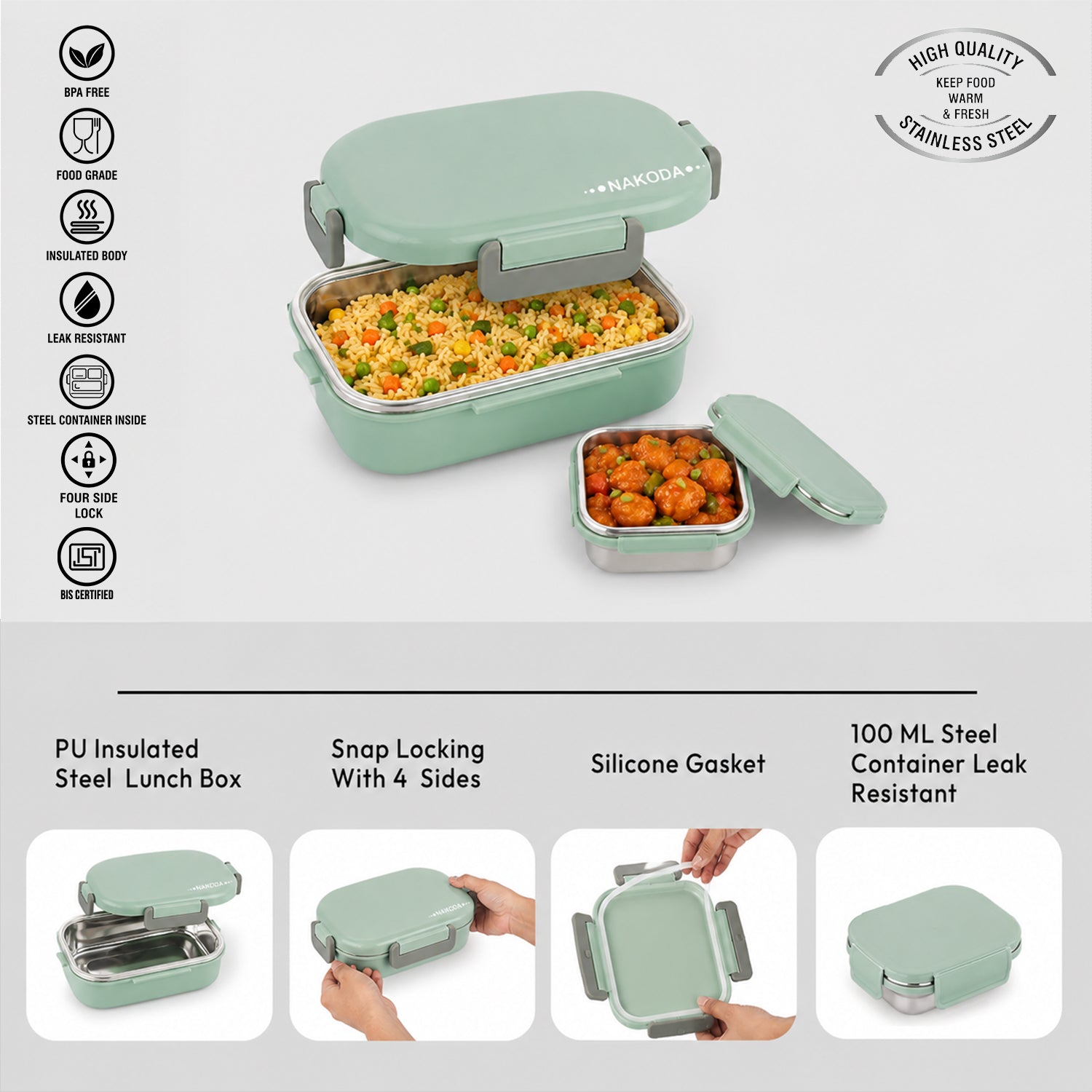 Nakoda SONET PLAIN BIG | School Tiffin Box