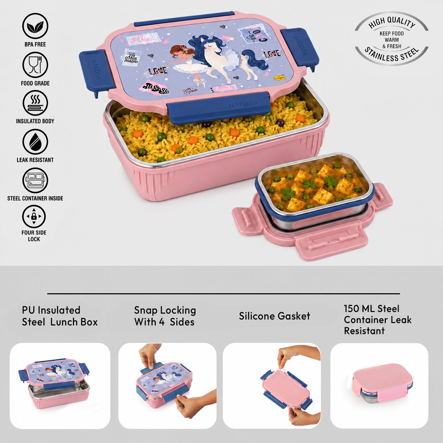 Nakoda KENZO PRINTED 1000 | School Tiffin Box