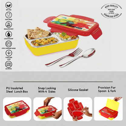 Nakoda NIOS PRINTED BIG | 3 Partition | School Tiffin Box