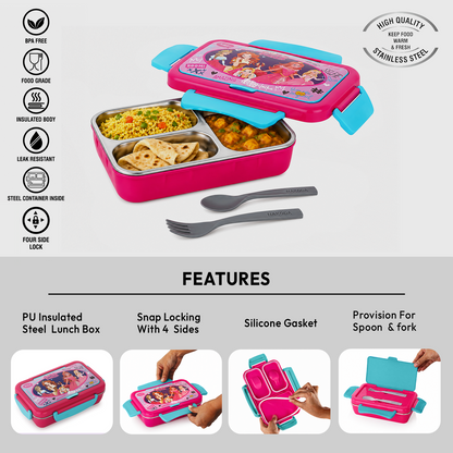 Nakoda NIOS PRINTED SMALL | 3 Partition | School Tiffin Box