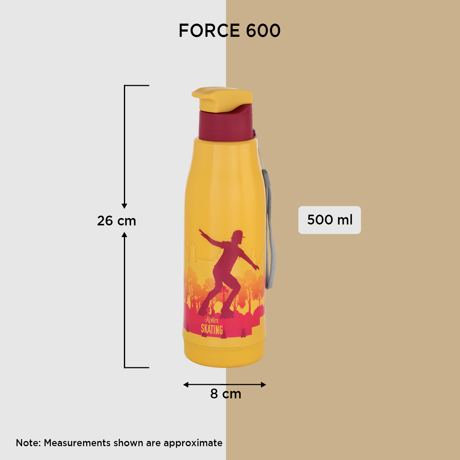 Nakoda Force 600 Insulated Water Bottle, 500ml