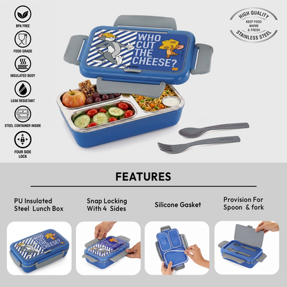 Nakoda NIOS PRINTED SMALL | 3 Partition | School Tiffin Box