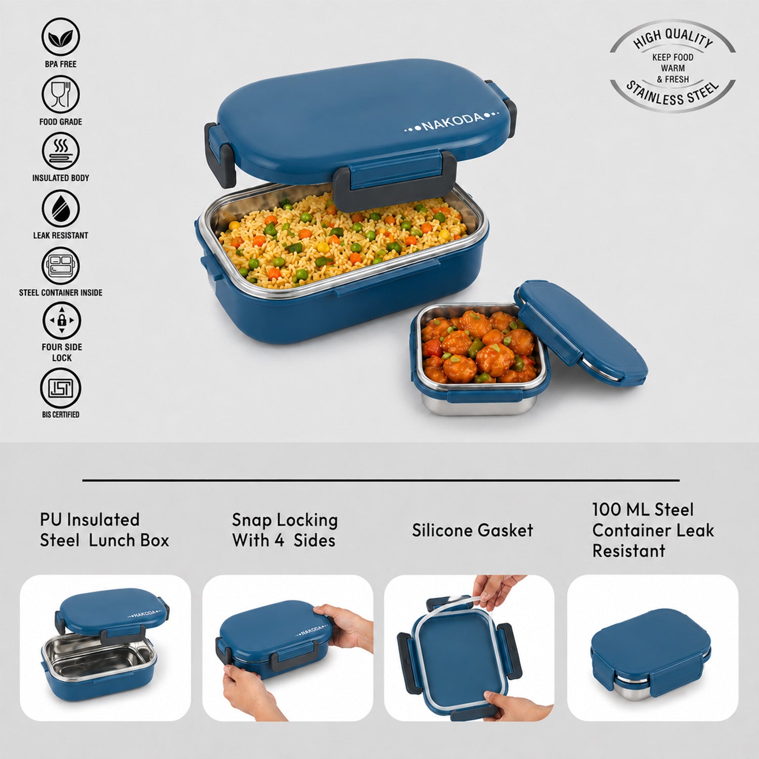 Nakoda SONET PLAIN BIG | School Tiffin Box