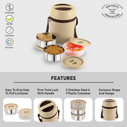 Nakoda Comet Big Office Tiffin | Set of 3