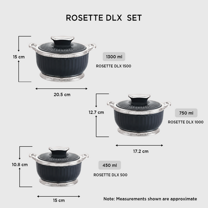 Nakoda ROSETTE SET DLX - 500/1000/1500 | Insulated Casserole Set