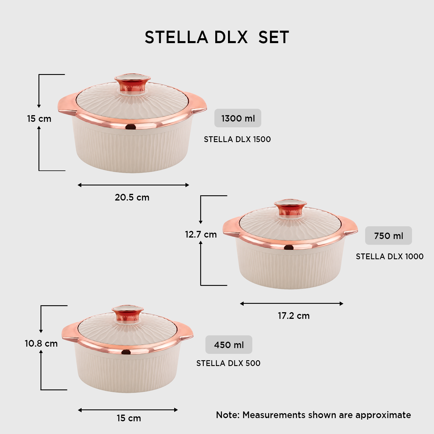 Nakoda STELLA SET DLX - 500/1000/1500 | Insulated Casserole Set