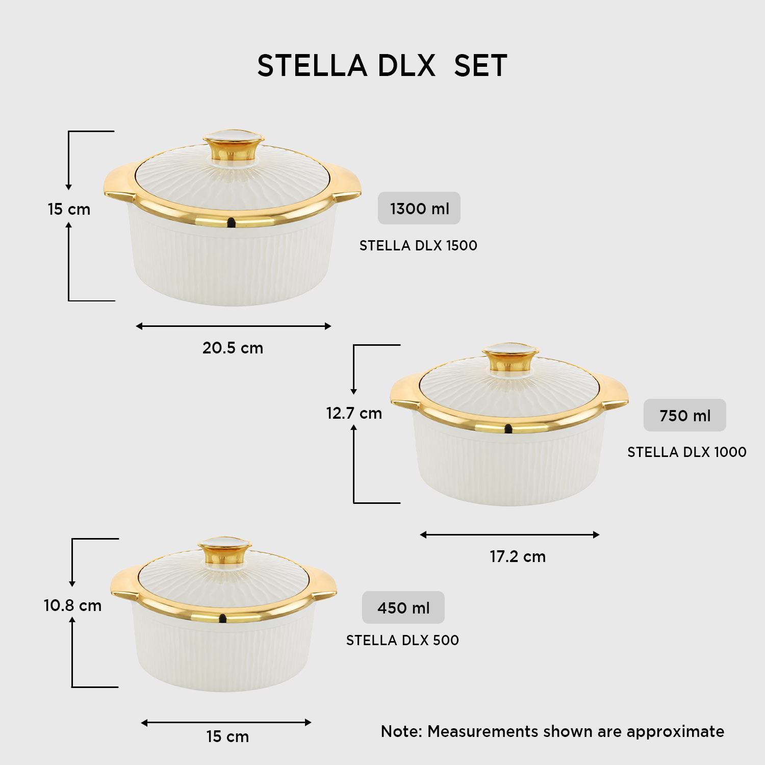 Nakoda STELLA SET DLX - 500/1000/1500 | Insulated Casserole Set