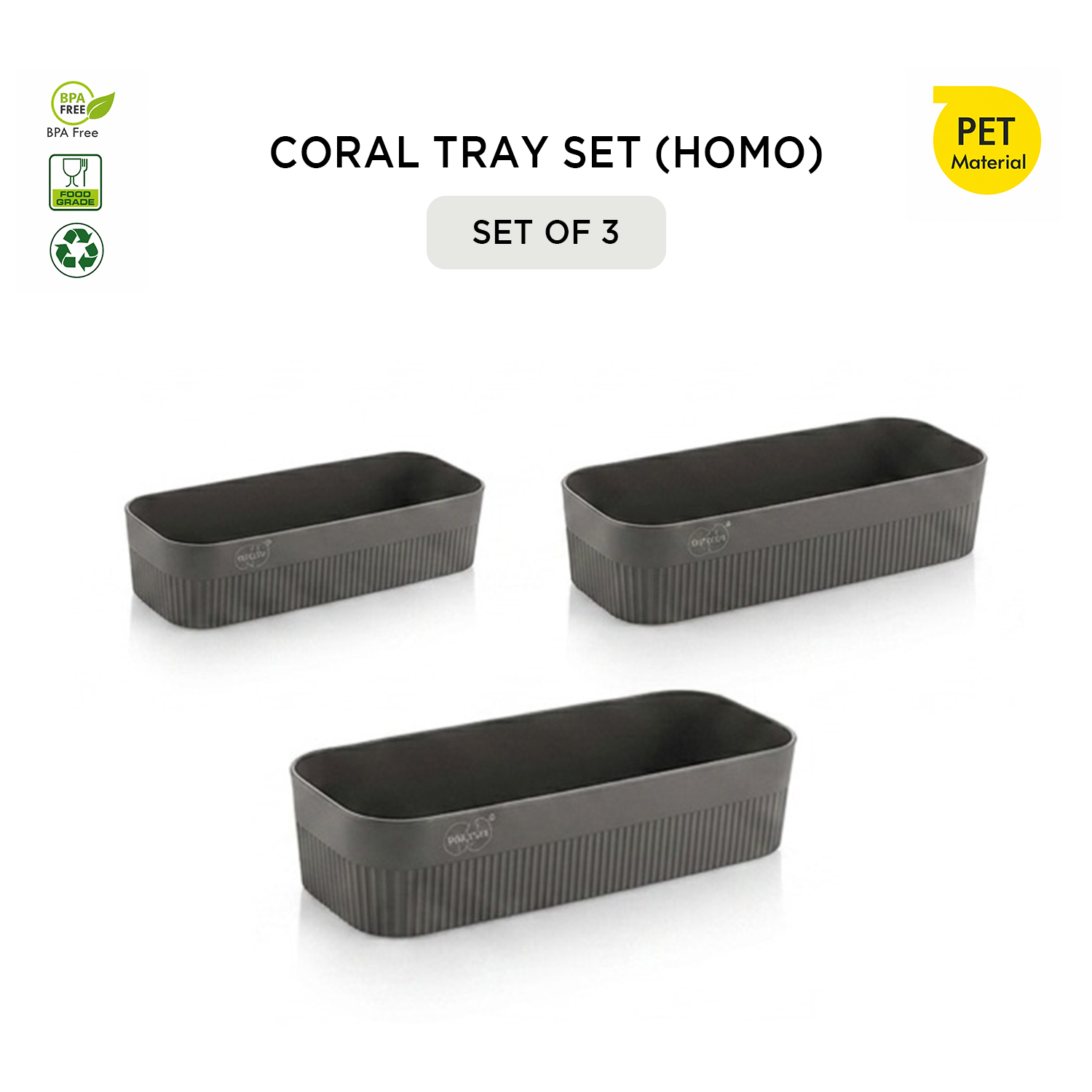 Nakoda CORAL TRAY HOMO SET OF 3 | Tray Set