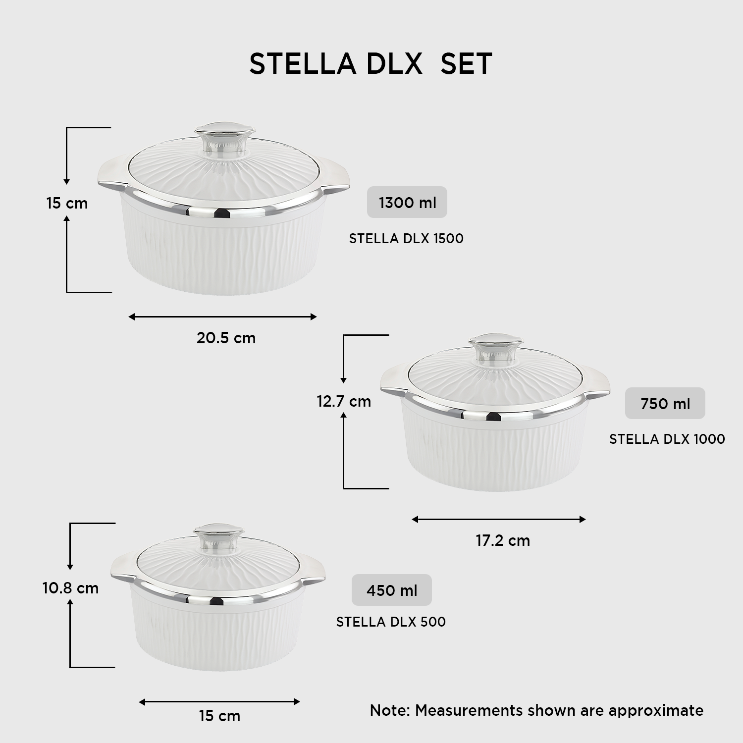 Nakoda STELLA SET DLX - 500/1000/1500 | Insulated Casserole Set