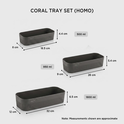 Nakoda CORAL TRAY HOMO SET OF 3 | Tray Set