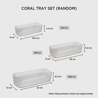 Nakoda CORAL TRAY RANDOM SET OF 3 | Tray Set