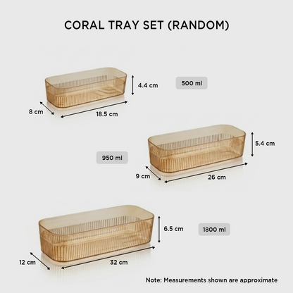 Nakoda CORAL TRAY RANDOM SET OF 3 | Tray Set