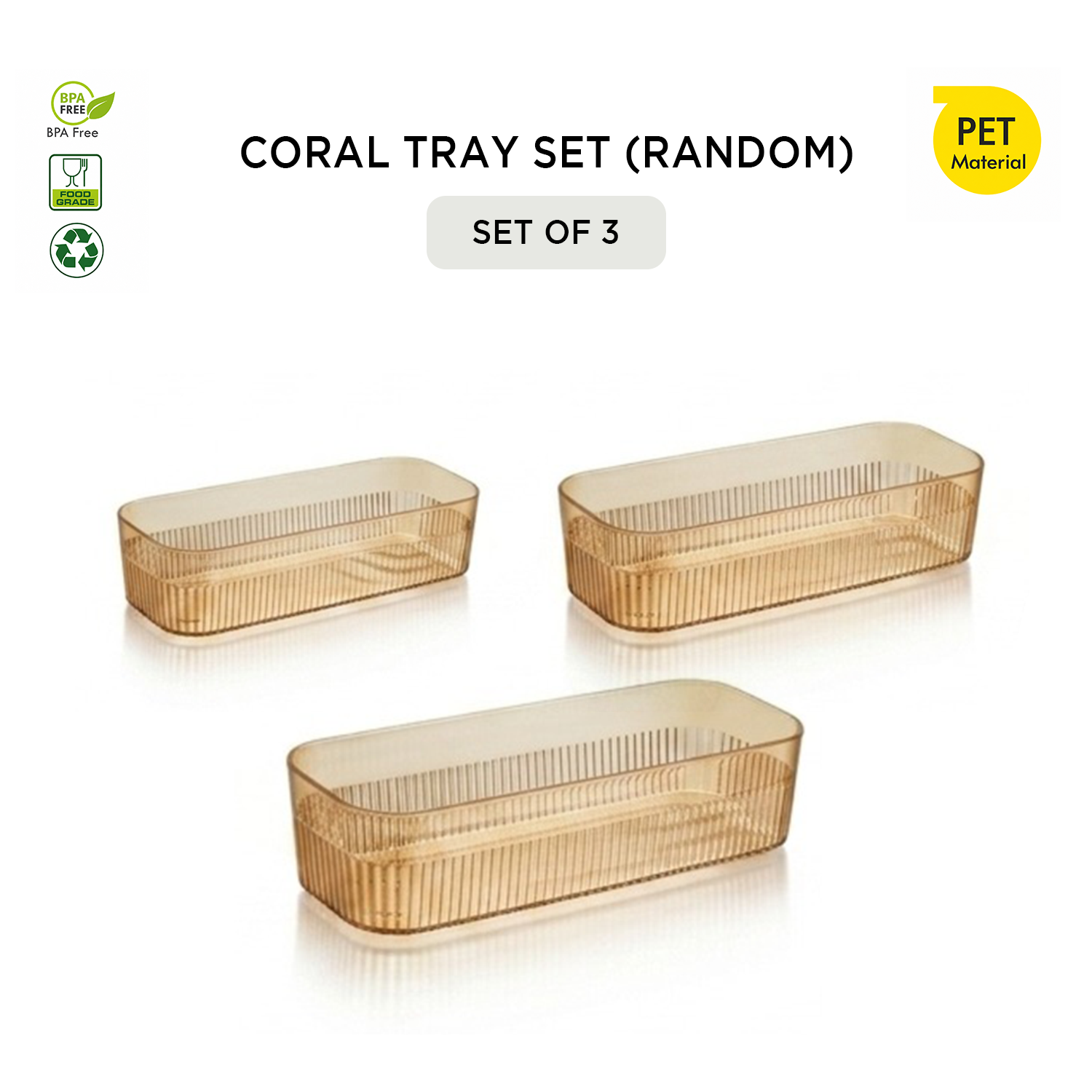 Nakoda CORAL TRAY RANDOM SET OF 3 | Tray Set