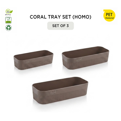 Nakoda CORAL TRAY HOMO SET OF 3 | Tray Set