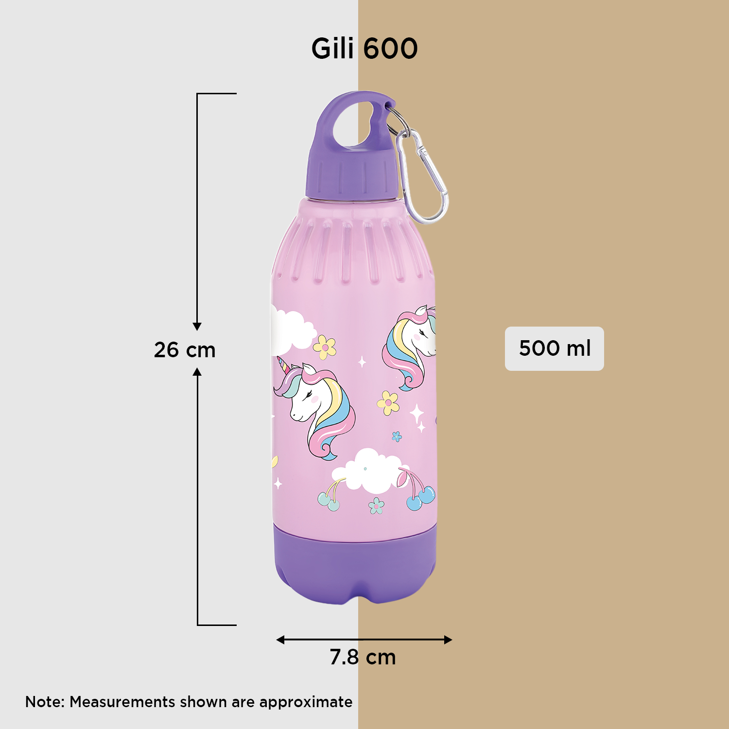 Nakoda Gili 600 Insulated Water Bottle, 500ml