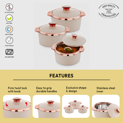 Nakoda STELLA SET DLX - 500/1000/1500 | Insulated Casserole Set