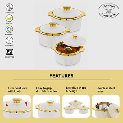 Nakoda STELLA SET DLX - 500/1000/1500 | Insulated Casserole Set