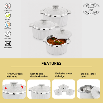 Nakoda STELLA SET DLX - 500/1000/1500 | Insulated Casserole Set