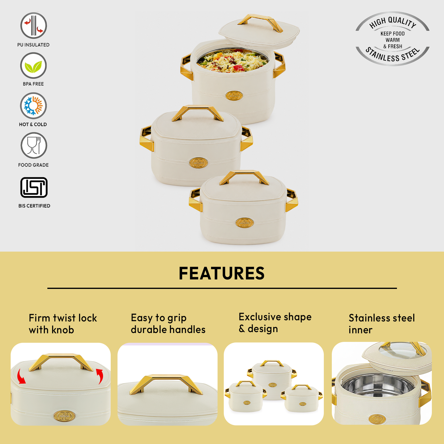 Nakoda MATRIX SET DLX - 1500/2000/2500 | Insulated Casserole Set