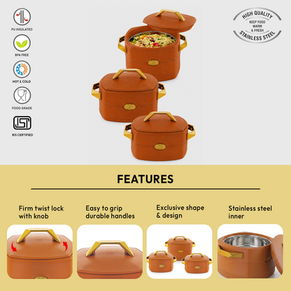 Nakoda MATRIX SET DLX - 1500/2000/2500 | Insulated Casserole Set