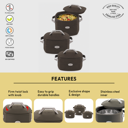 Nakoda MATRIX SET DLX - 1500/2000/2500 | Insulated Casserole Set