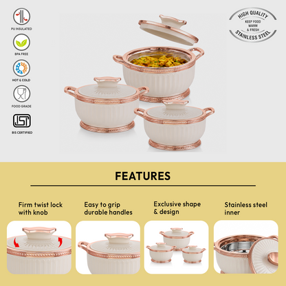 Nakoda ROSETTE SET DLX - 500/1000/1500 | Insulated Casserole Set