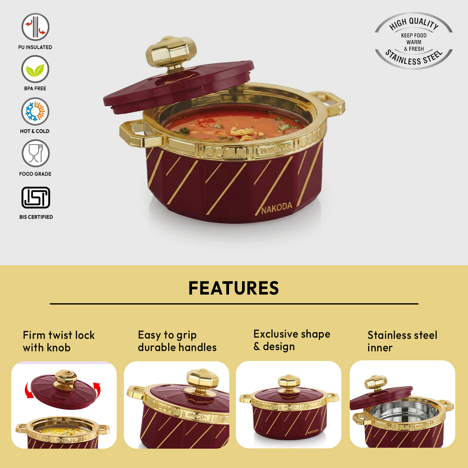 Nakoda IMPERIA DLX 1000 Insulated Casserole