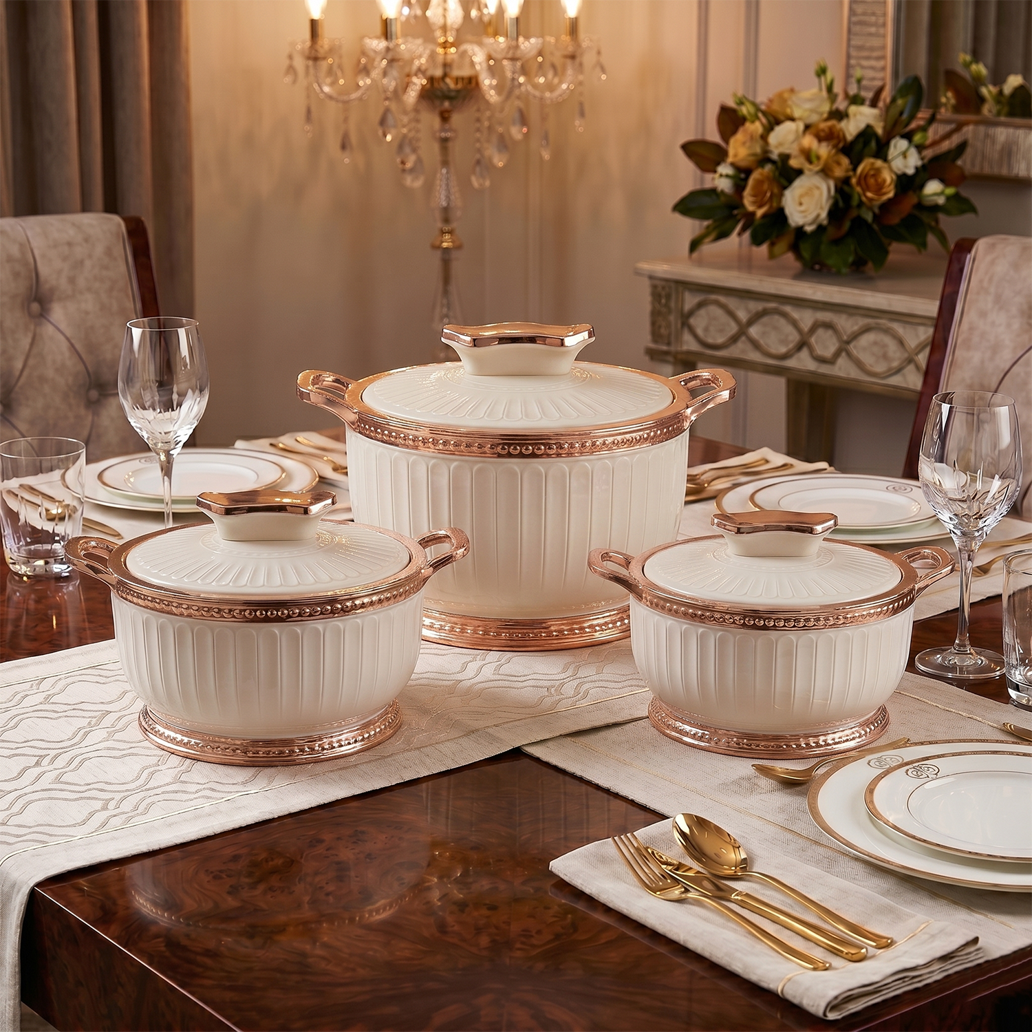 Nakoda ROSETTE SET DLX - 500/1000/1500 | Insulated Casserole Set